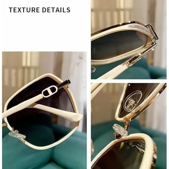 Elegant Oversized Square Sunglasses - Gradient, Stylish, UV Protection & Chic - Picture 4 of 6